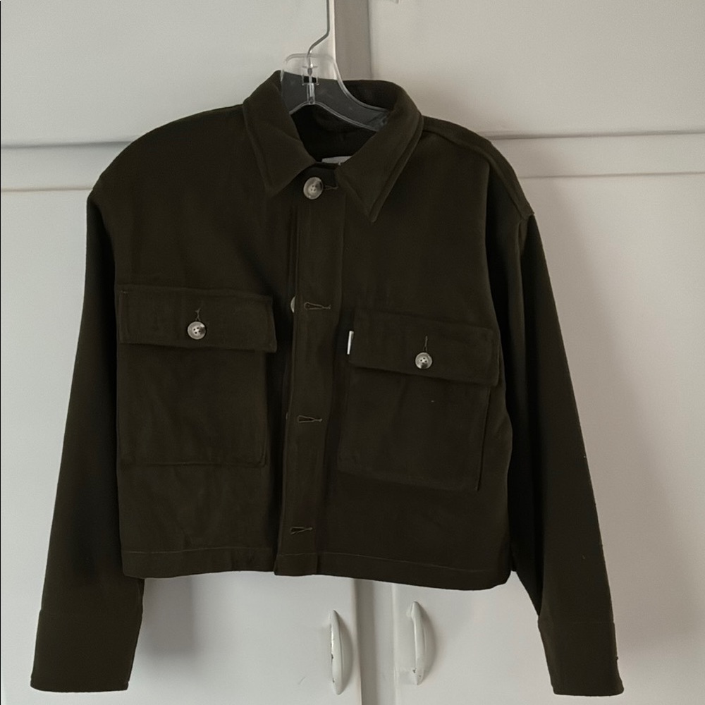 Women's Olive Shirt Jacket